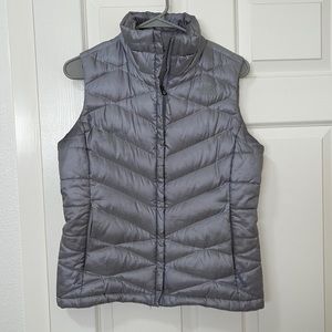 Silver North Face puffer vest